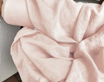 Hand-Dyed Natural Linen Fabric by the Yard, 185 GSM, Colorfast Textile for Sewing & Crafting