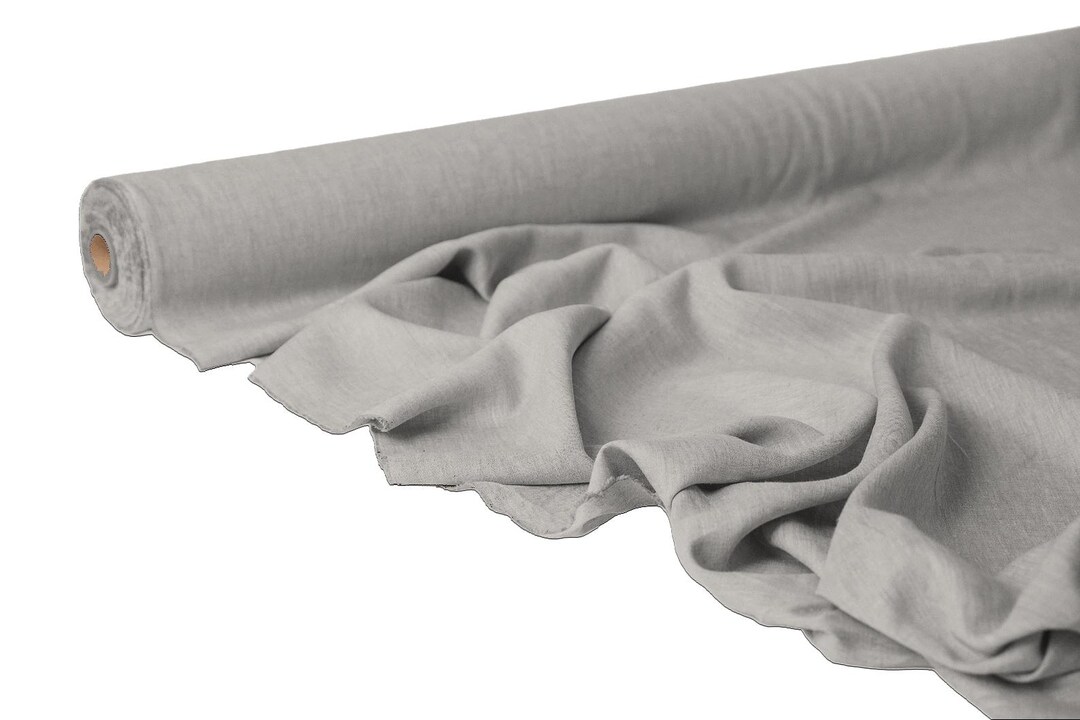 Timberwolf Grey Linen Fabric by the Yard – Premium Medium Weight Linen ...