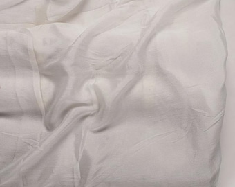 Pure Silk Chiffon Fabric by the Yard, Platinum Silk Chiffon, Lightweight Sheer Silk for Scarves Dupattas & Bridal Shawls, 43" Wide