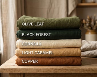 Organic Stonewashed Linen Fabric by Yard | Hand Dyed Softened Flax Textile