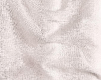 White Kota Doria Silk Blend Fabric by Yard | Lightweight Open Weave Indian Textile