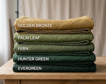 Organic Hand-Dyed Linen Fabric by Yard | Medium Weight Stonewashed Flax for Sewing