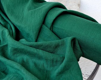 Hand-Dyed Pure Linen Fabric by the Yard, 185 GSM, Natural Apparel Textile