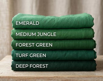 Organic Stonewashed Linen Fabric by Yard | Soft Hand-Dyed Textile for Sewing, Home Decor