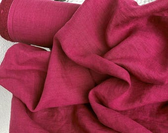 Hand-Dyed 100% Natural Linen Fabric by the Yard, 185 GSM, Textile Art Supply