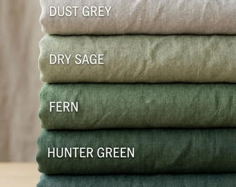 Organic Stonewashed Linen Fabric | Hand-Dyed Natural Flax Textile by Yard