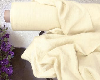 Hand-Dyed 100% Linen Fabric by the Yard, 185 GSM Natural Solid Textile for Sewing & Crafting