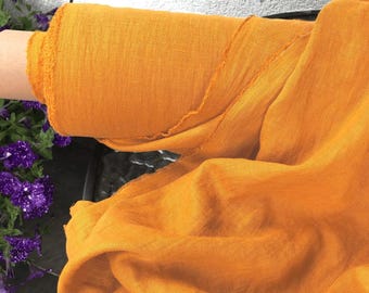 Hand-Dyed 100% Natural Linen Fabric by the Yard | 185 GSM Dressmaking Textile