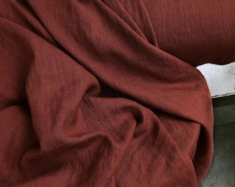 Hand-Dyed Natural Linen Fabric by the Yard, 185 GSM, Colorfast Textile Art