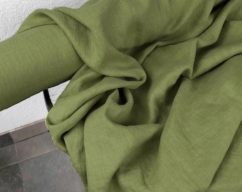 Hand-Dyed Pure Linen Fabric by the Yard, 185 GSM, Natural Textile for Sewing & Crafting