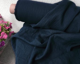 Hand-Dyed 100% Linen Fabric by the Yard, 185 GSM, Natural Drape for Sewing & Crafting