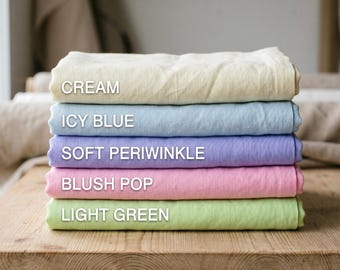Stonewashed Organic Linen Fabric by Yard | Hand Dyed Medium Weight Textile