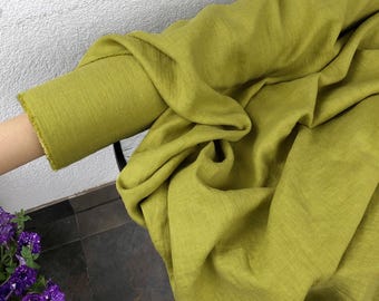 Hand-Dyed Natural Linen Fabric, 185 GSM Medium Weight Apparel Textile (By the Yard)