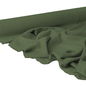 Stone Washed Linen Fabric | Medium Weight Flax, 58" Wide Dusty Olive