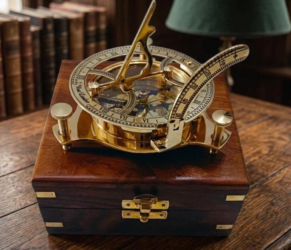 West London - Brass Sundial Compass Nautical Navigational Instrument, 3" or 4"