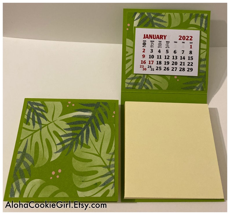 Sale Sticky Note Pad 2022 Calendar Set Of 2 Green Tropical | Etsy