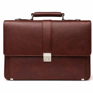 Classic Leather Briefcase – Vintage Brown Executive Laptop Bag, Business Office Handbag