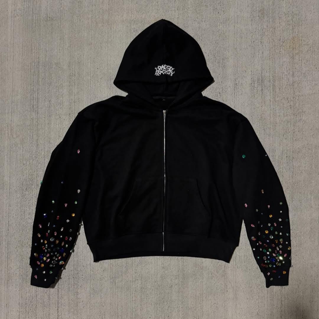 Rhinestone Hoodie Black Australia