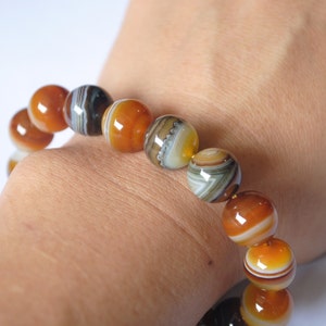 Natural Agate Bracelet size 12 mm.