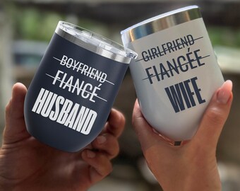 Groom and Bride Tumbler Custom Wine Tumbler Future Mrs Bridal Shower Gift Bridesmaids Tumbler Koozie Bachelorette Party Gift Wedding Koozie