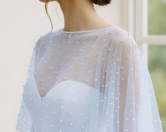 Baby Blue Shawl Bridal Cape Wedding Shawl Bridal Bolero Shoulder Cape Bridesmaid Shawl Wedding Guest Dress Something Blue Wedding Bride Gift