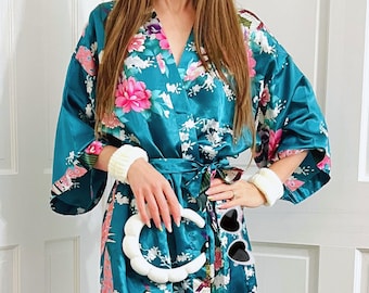 Bridal Robe Bridesmaid Robes Long Bridal Robe Kimono Robe Bridesmaid Proposal Box Silk Robe Martini Espresso Bachelorette Lake Bachelorette