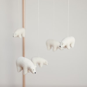 baby mobile /  Polar bear mobile / nursery mobile / crib mobile