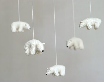 baby mobile / Polar bear mobile / nursery mobile / crib mobile