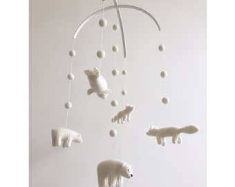 baby mobile /  Arctic mobile / nursery mobile / crib mobile / white nursery mobile