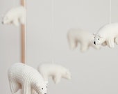 baby mobile /  Polar bear mobile / nursery mobile / crib mobile