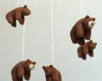 nursery mobile / baby mobile /  bear mobile / woodland mobile /  made to order