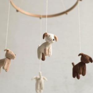 Baby mobile dog mobile FLYING PUPPIES baby shower gift nursery mobile baby crib mobile image 1