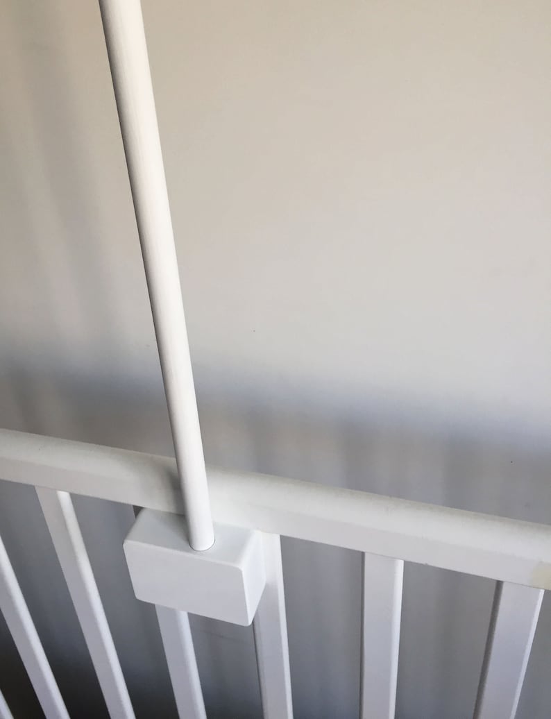 Baby mobile arm in WHITE / baby crib attachment / wooden mobile stand / wooden mobile holder / DIY baby mobile image 4