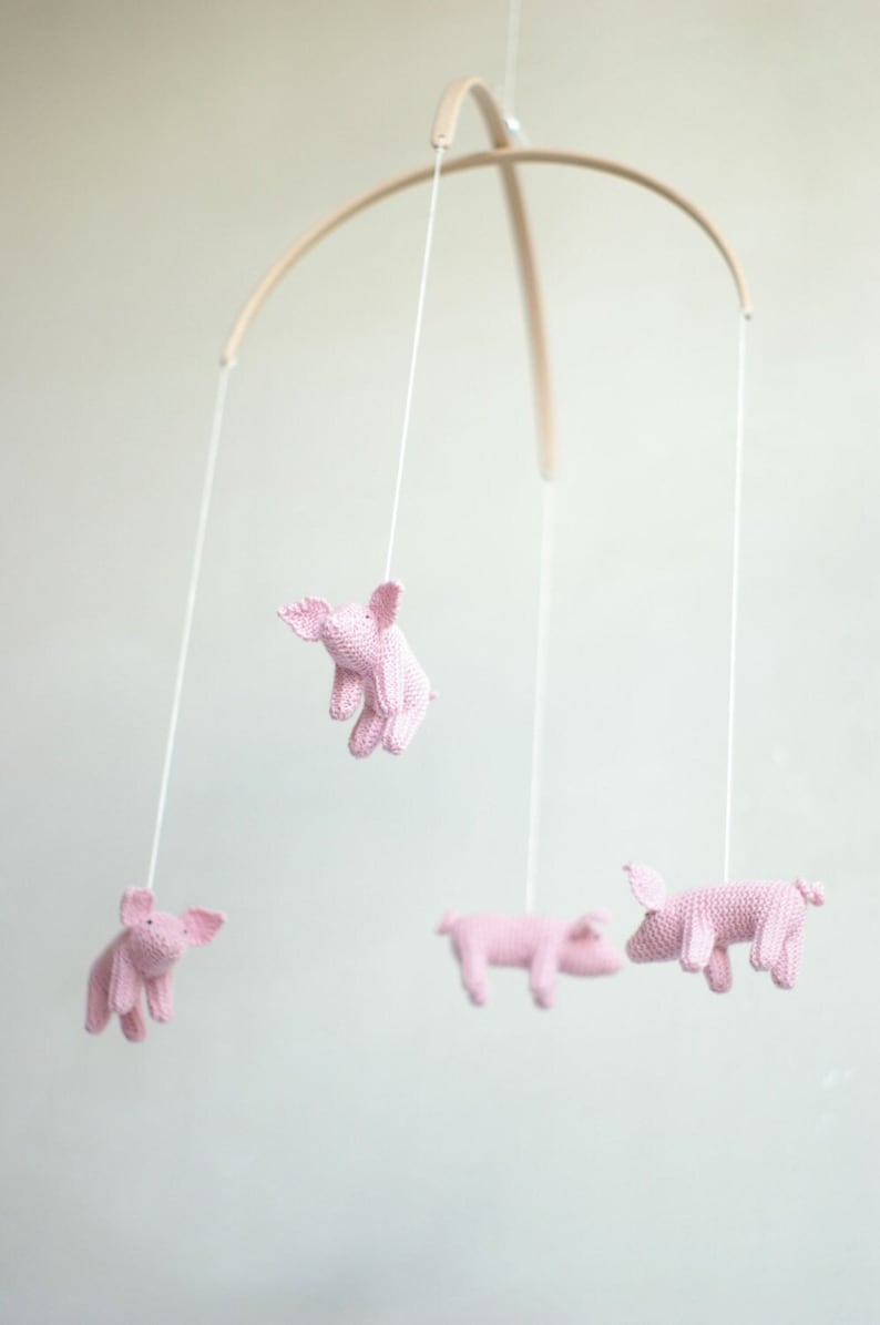 baby mobile nursery mobile piglet mobile pig mobile farm theme nursery image 1