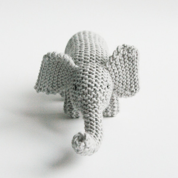 knitted toy MY FRIEND ELEPHANT / eco kids  / baby or toddler gift / made to order (in 1 week)