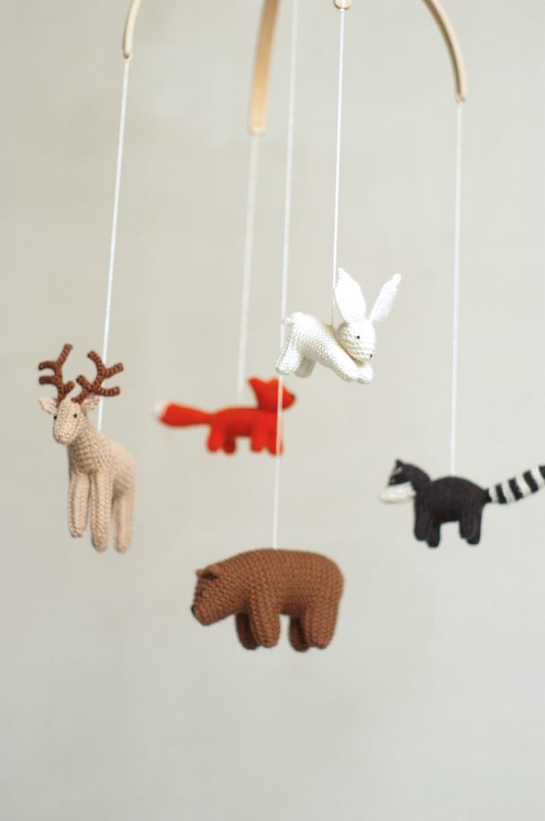 baby mobile woodland baby mobile forest animals mobile baby shower gift made to order image 1