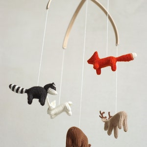 baby mobile woodland baby mobile forest animals mobile baby shower gift made to order image 3