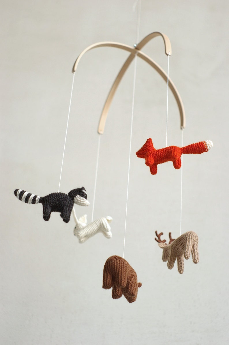 baby mobile woodland baby mobile forest animals mobile baby shower gift made to order image 3