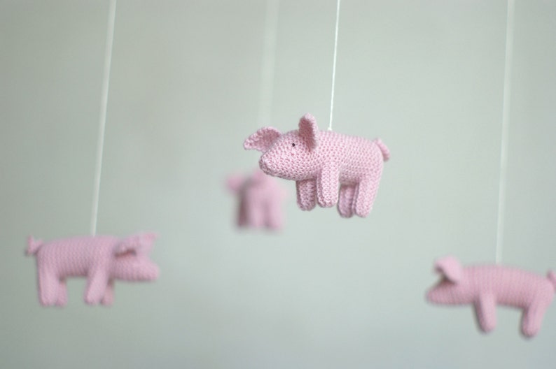 baby mobile nursery mobile piglet mobile pig mobile farm theme nursery image 5