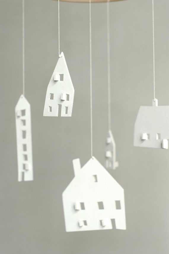 baby mobile nursery mobile wooden house mobile house etsy
