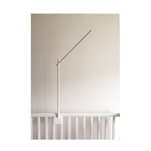 Baby mobile arm in WHITE / baby crib attachment / wooden mobile stand / wooden mobile holder / DIY baby mobile image 1