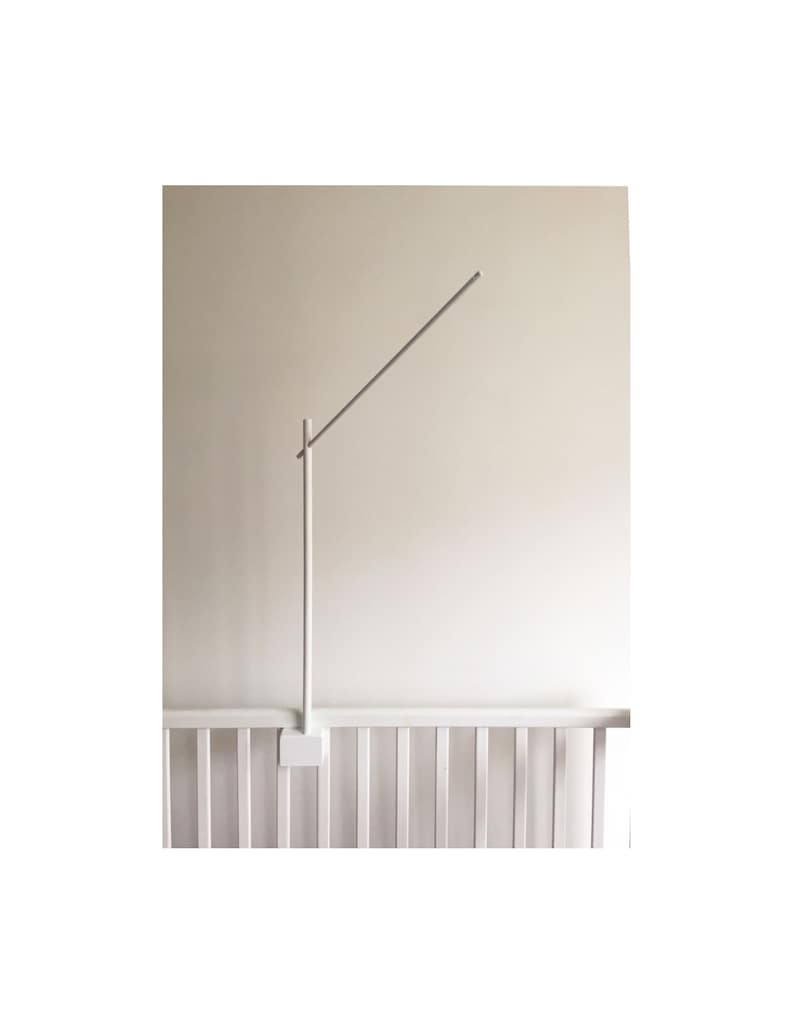 Baby mobile arm in WHITE / baby crib attachment / wooden mobile stand / wooden mobile holder / DIY baby mobile image 1