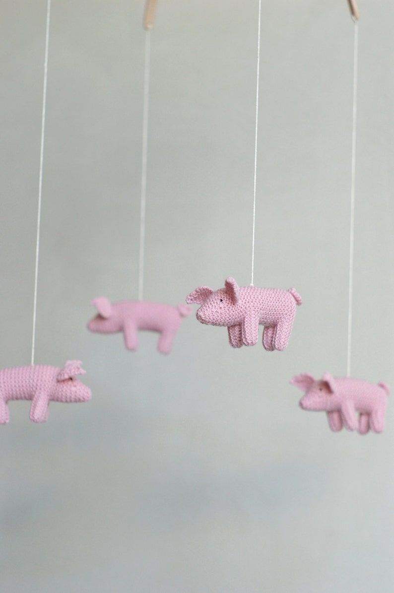 baby mobile nursery mobile piglet mobile pig mobile farm theme nursery image 6