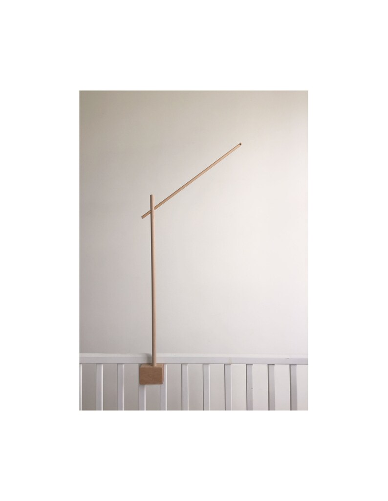 Baby Mobile Holder Crib Attachment Wooden Image 0