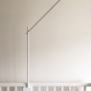 Baby mobile arm in WHITE / baby crib attachment / wooden mobile stand / wooden mobile holder / DIY baby mobile image 3