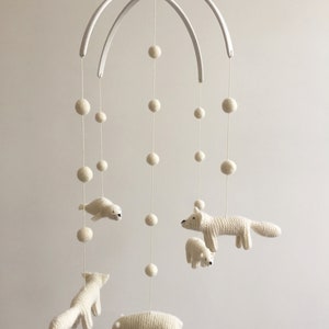 baby mobile / Arctic mobile / nursery mobile / crib mobile / white nursery mobile image 4