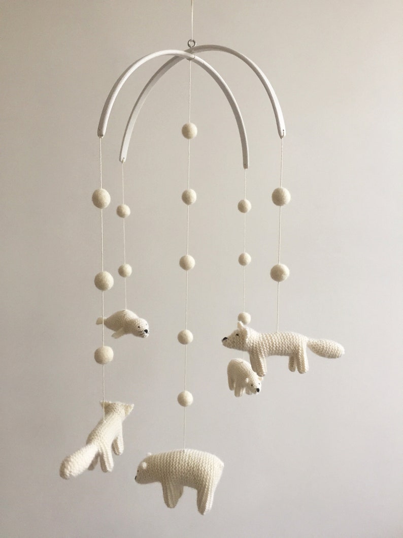 baby mobile / Arctic mobile / nursery mobile / crib mobile / white nursery mobile image 4