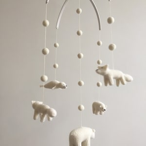 baby mobile / Arctic mobile / nursery mobile / crib mobile / white nursery mobile image 7