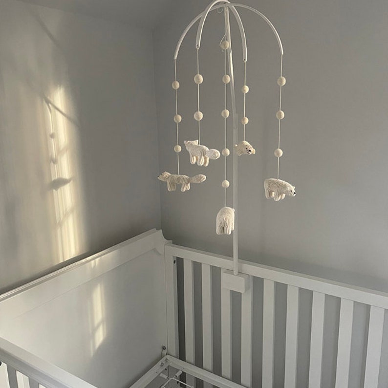 baby mobile / Arctic mobile / nursery mobile / crib mobile / white nursery mobile image 2