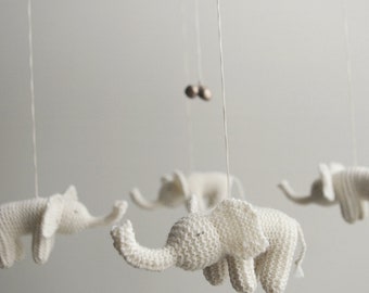 baby mobile - nursery mobile -  elephant mobile - SWEETEST DREEMS- baby shower gift - knit animals mobile
